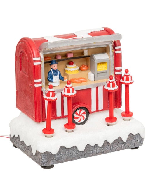 Village lumineux stand gâteau 8 led musical avec mouvement glimma - Kiabi