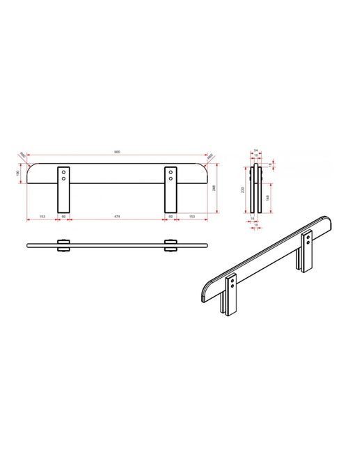 Vipack' Barrière de sécurité pour Lit enfant kiddy 90cm - Kiabi