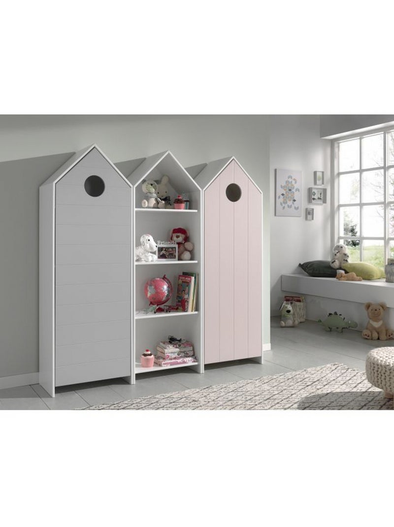 Vipack' casami armoire 1 porte + armoire ouverte + armoire 1 porte Rose - Kiabi
