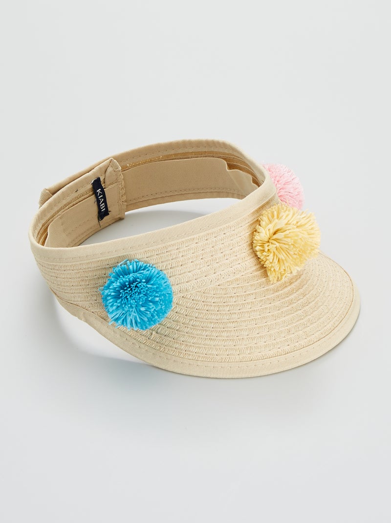 Visière en paille beige - Kiabi