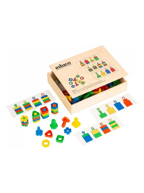 Visser la forme et la couleur - jeu Montessori - Kiabi