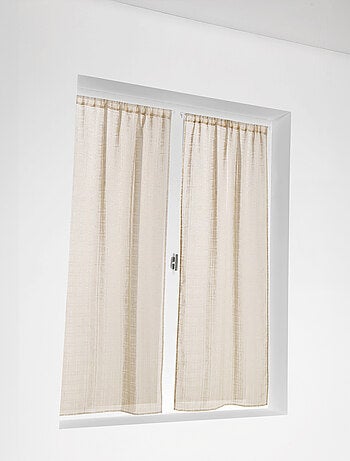 Vitrage à la paire - Effet carreaux ajourés style Kelsch