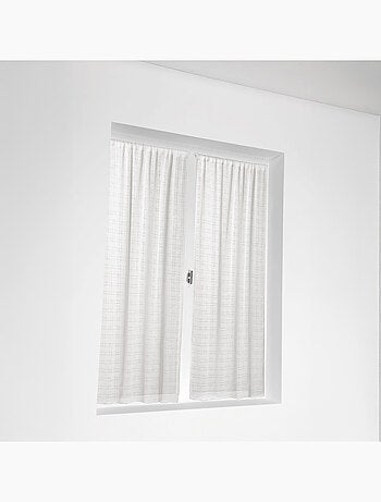 Vitrage à la paire - Effet carreaux ajourés style Kelsch