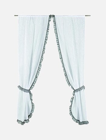 Vitrage bonne femme blanc à volant