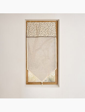 Vitrage coton à parement végétal et bas pointe