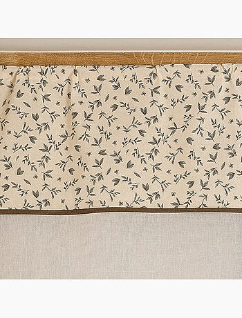 Vitrage coton à parement végétal et bas pointe