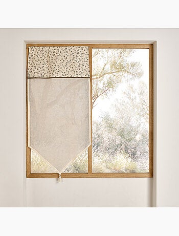 Vitrage coton à parement végétal et bas pointe