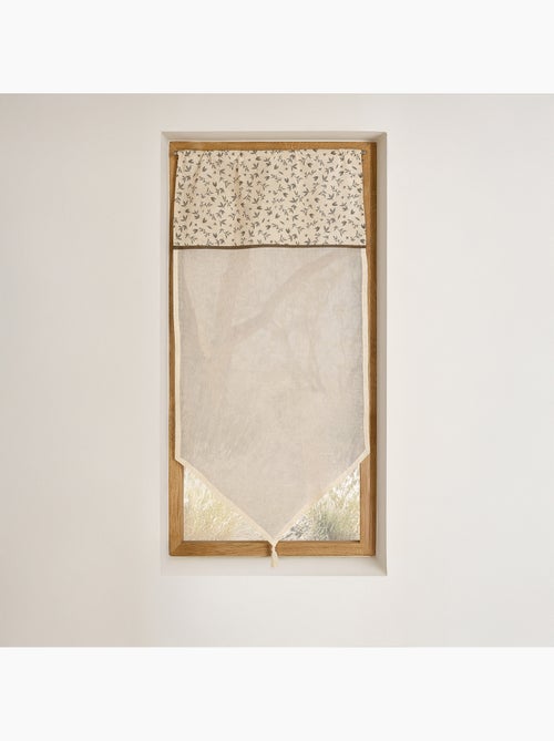 Vitrage coton à parement végétal et bas pointe - Kiabi