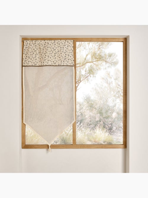 Vitrage coton à parement végétal et bas pointe - Kiabi