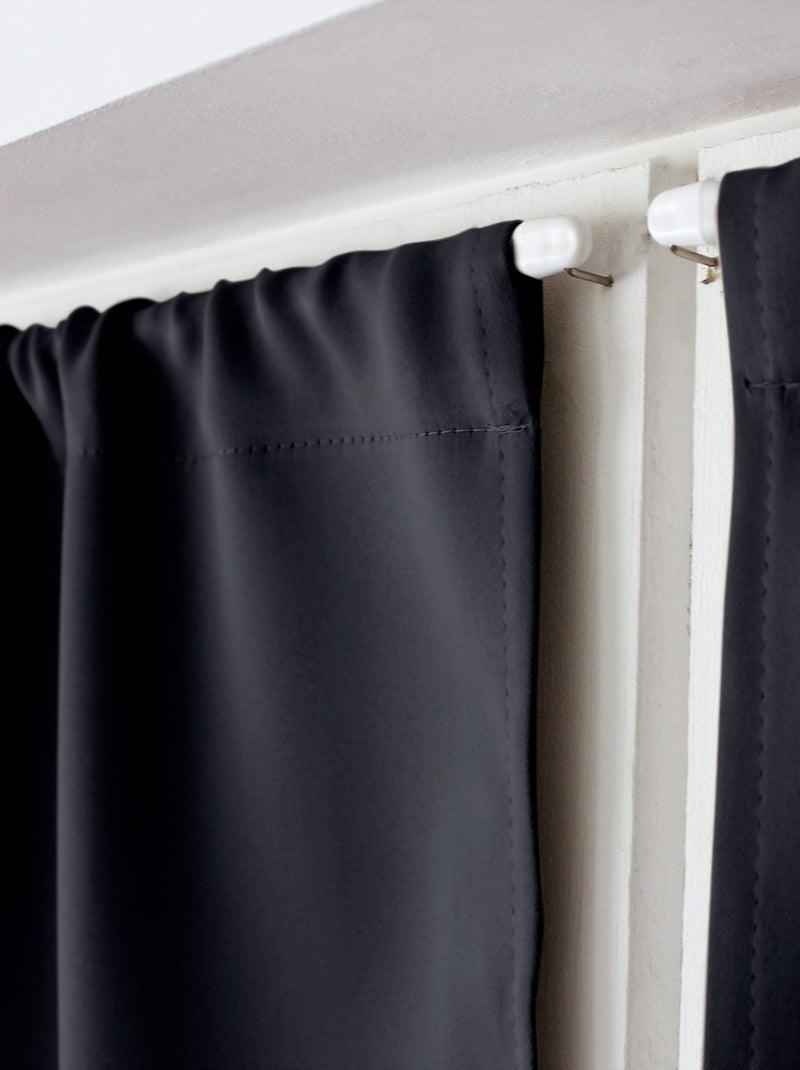 Vitrage occultant passe tringle REGLISSE Gris foncé - Kiabi