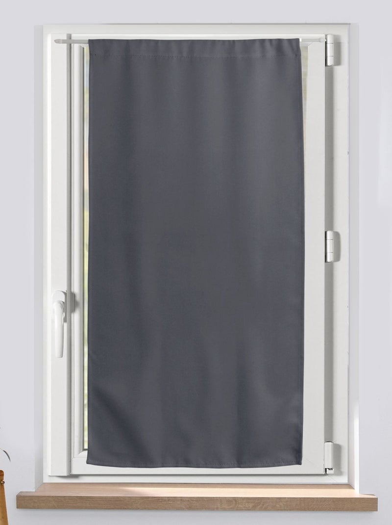 Vitrage occultant passe tringle REGLISSE Gris foncé - Kiabi