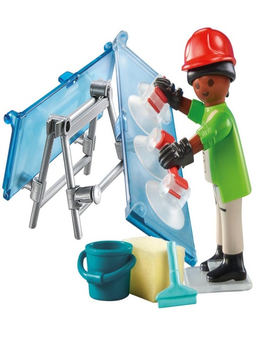 Vitrier avec deux vitres, seau et accessoires - Kiabi
