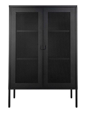Vitrine d'exposition noire avec porte en grillage - House Nordic