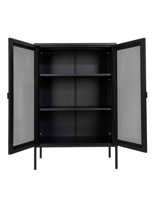 Vitrine d'exposition noire avec porte en grillage - House Nordic - Kiabi