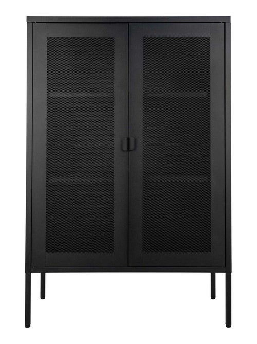 Vitrine d'exposition noire avec porte en grillage - House Nordic - Kiabi