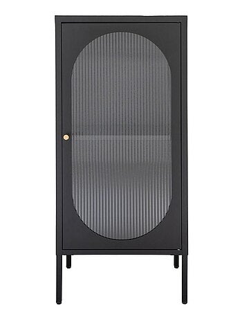 Vitrine noire avec porte en verre ondulé 50 x 35 x - House Nordic