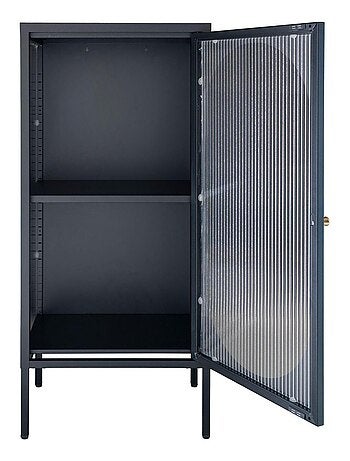 Vitrine noire avec porte en verre ondulé 50 x 35 x - House Nordic