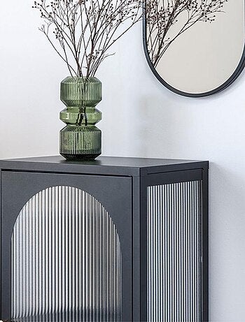 Vitrine noire avec porte en verre ondulé 50 x 35 x - House Nordic