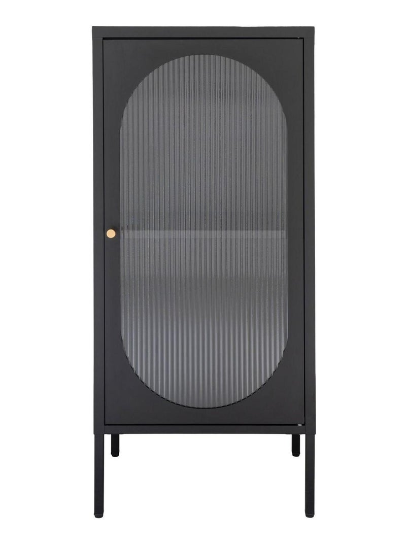 Vitrine noire avec porte en verre ondulé 50 x 35 x - House Nordic Noir mat - Kiabi