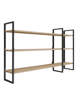 VITRO - Étagère murale design en métal - 3 rangements - bois et noir
