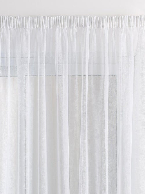 Voilage  - Effet lin à galon fronceur - Kiabi