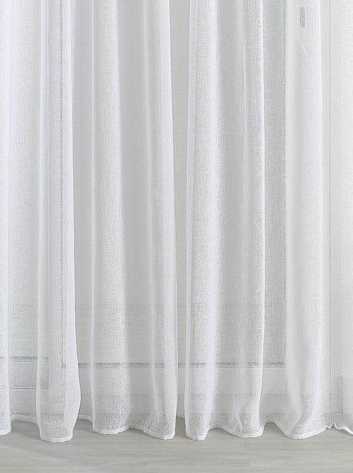 Voilage  - Effet lin à galon fronceur - Kiabi