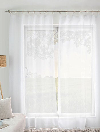 Voilage - Effet lin avec anneaux dorés