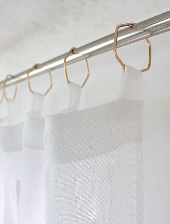 Voilage - Effet lin avec anneaux dorés