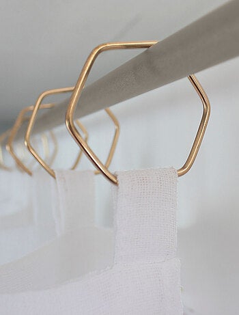 Voilage - Effet lin avec anneaux dorés