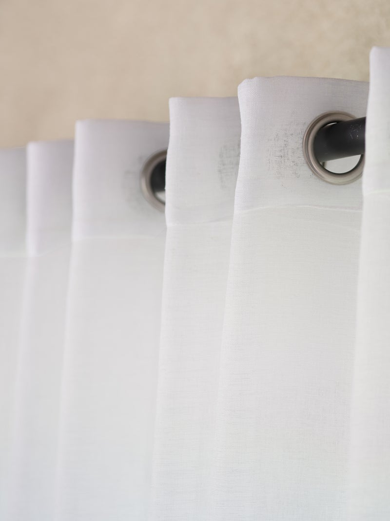 Voilage  - Effet lin chiné Blanc - Kiabi