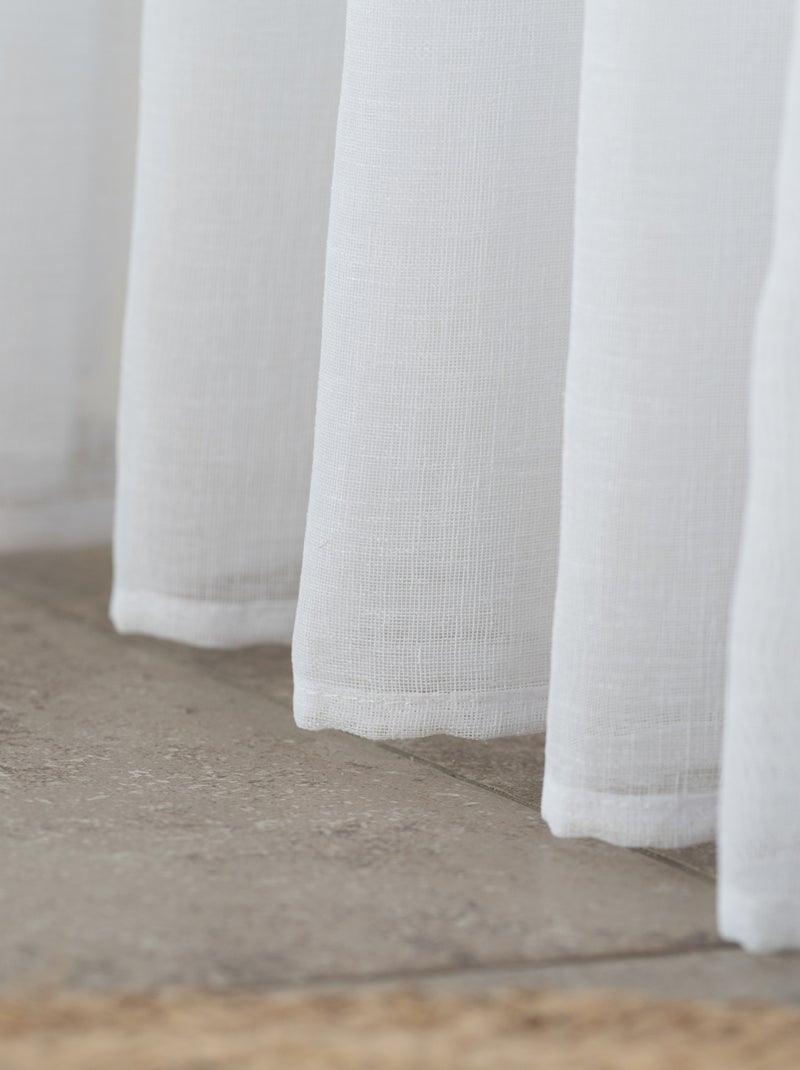 Voilage  - Effet lin chiné Blanc - Kiabi