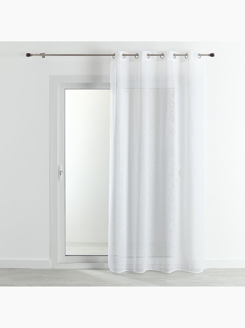 Voilage  - Effet lin chiné Blanc - Kiabi