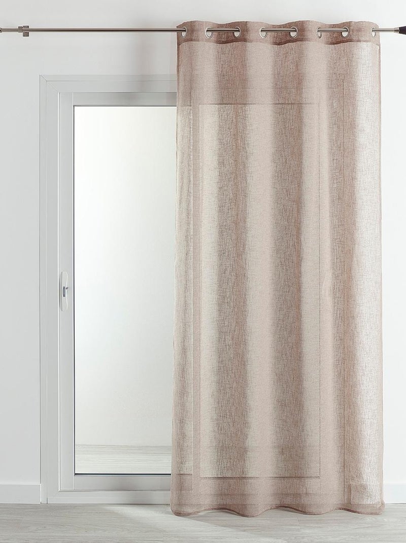 Voilage   - Effet lin fluide Beige - Kiabi