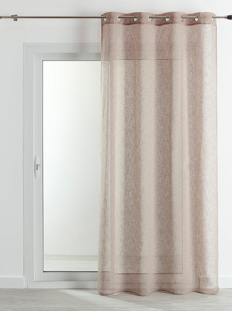 Voilage   - Effet lin fluide Beige - Kiabi