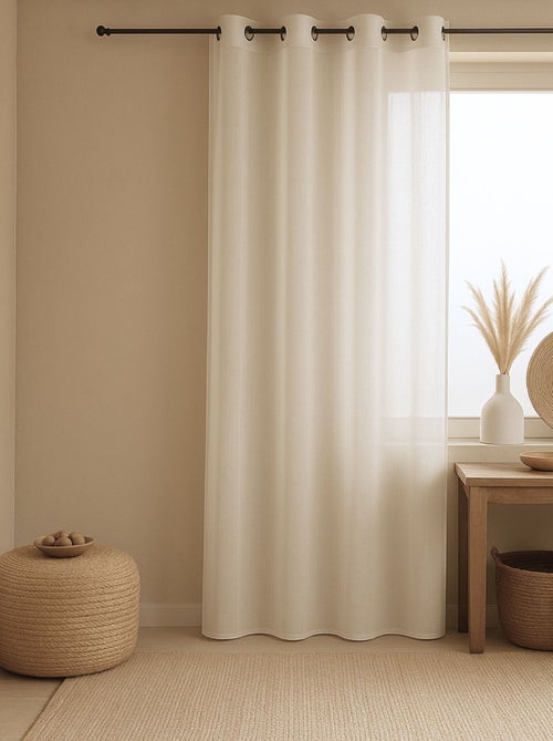 Voilage   - Effet lin fluide - Kiabi