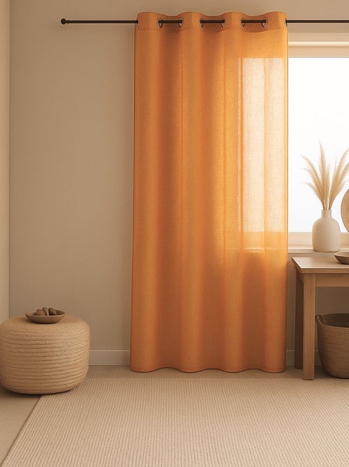 Voilage   - Effet lin fluide - Kiabi