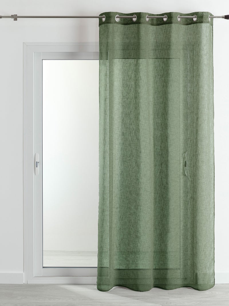 Voilage   - Effet lin fluide Vert olive - Kiabi