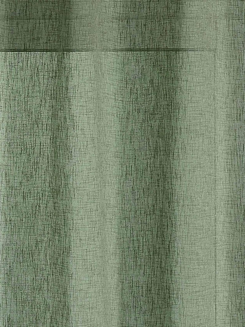 Voilage   - Effet lin fluide Vert olive - Kiabi