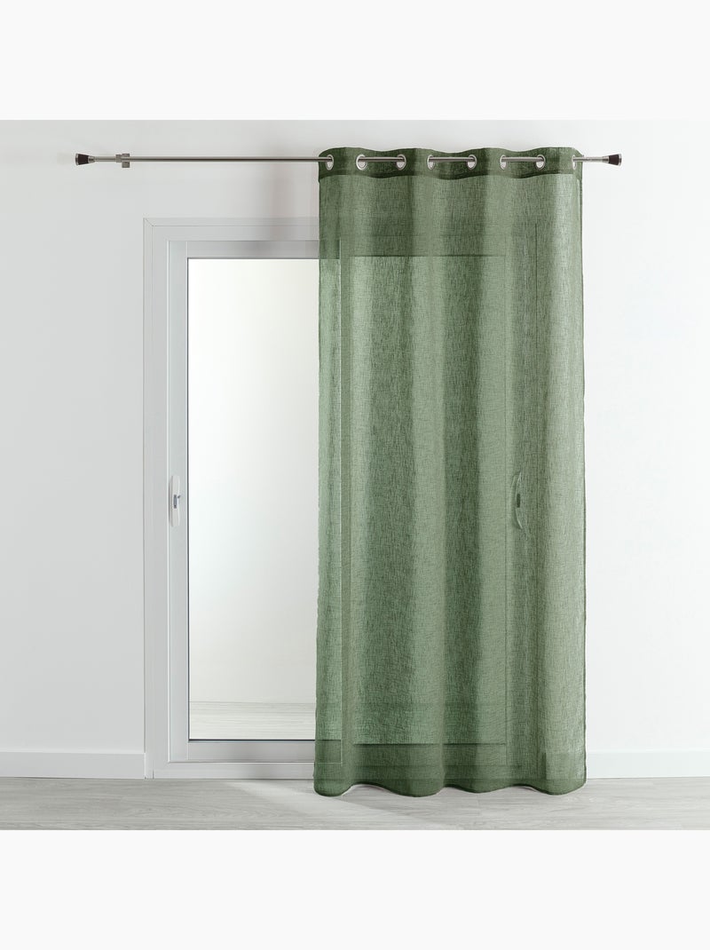 Voilage   - Effet lin fluide Vert olive - Kiabi