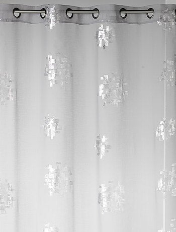 Voilage - Effet lin imprimés argentés