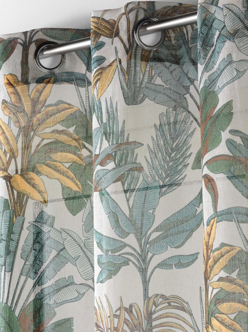 Voilage  - Effet lin jungle Vert - Kiabi