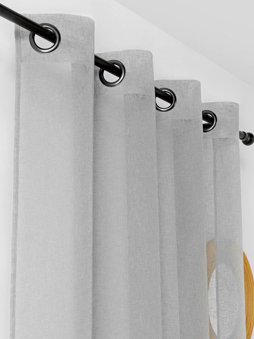 Voilage Polyester Today 135x240 Cm - Couleur Zinc/gris Clair, 18 œillets