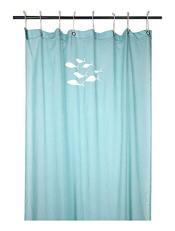 Voilage 140x260 cm Atlantide turquoise coton - Kiabi