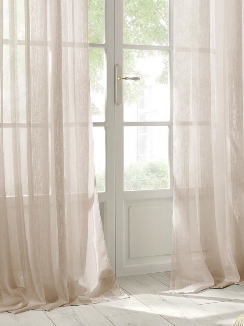 Voilage à 8 œillets ELSA Beige - Kiabi