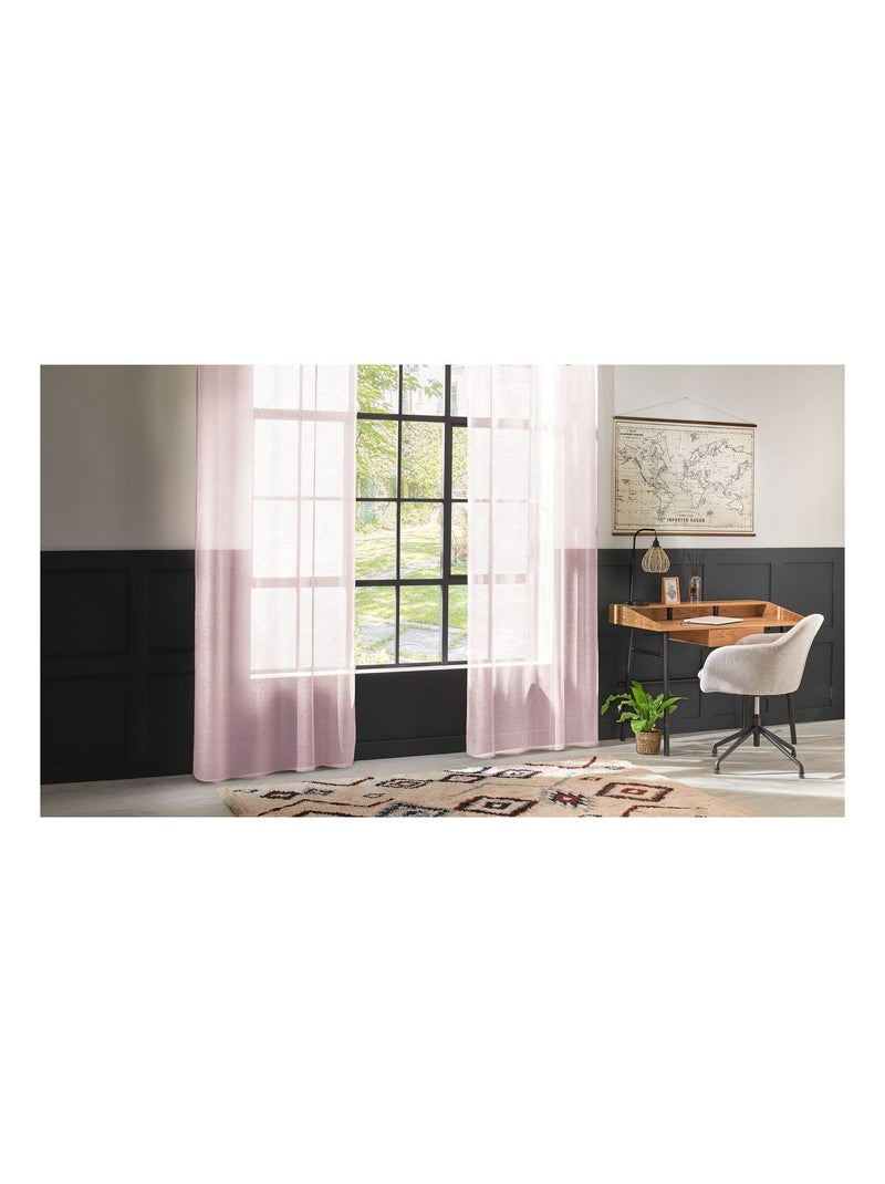 Voilage à 8 œillets MOLY Rose - Kiabi