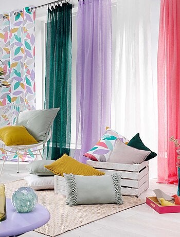 Voilage à anneaux en voile tissé