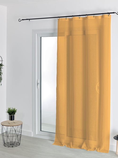 Voilage à anneaux noirs amovibles - Kiabi