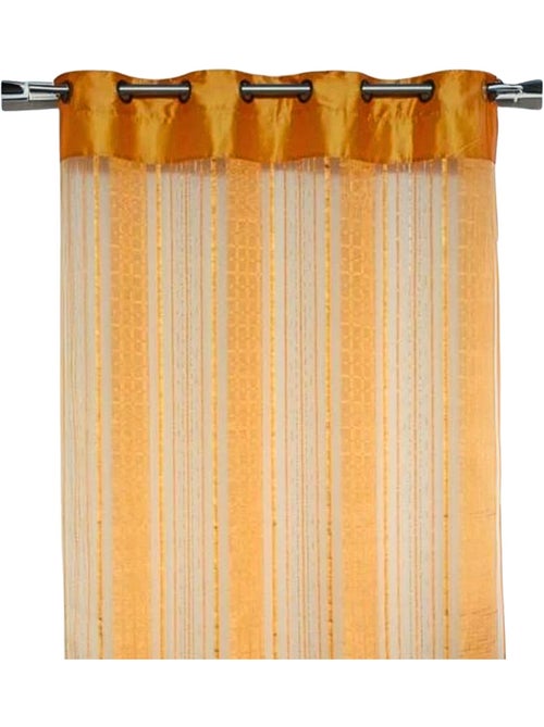 Voilage à fines rayures verticales avec parement uni - Kiabi Voilage à fines rayures verticales avec parement uni - Kiabi