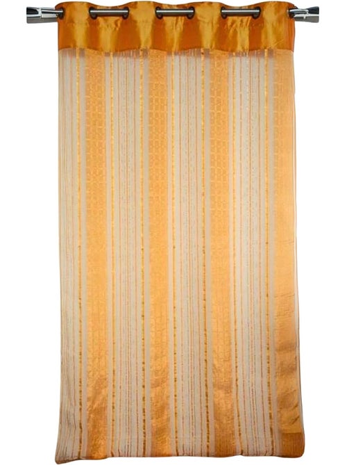 Voilage à fines rayures verticales avec parement uni - Kiabi Voilage à fines rayures verticales avec parement uni - Kiabi