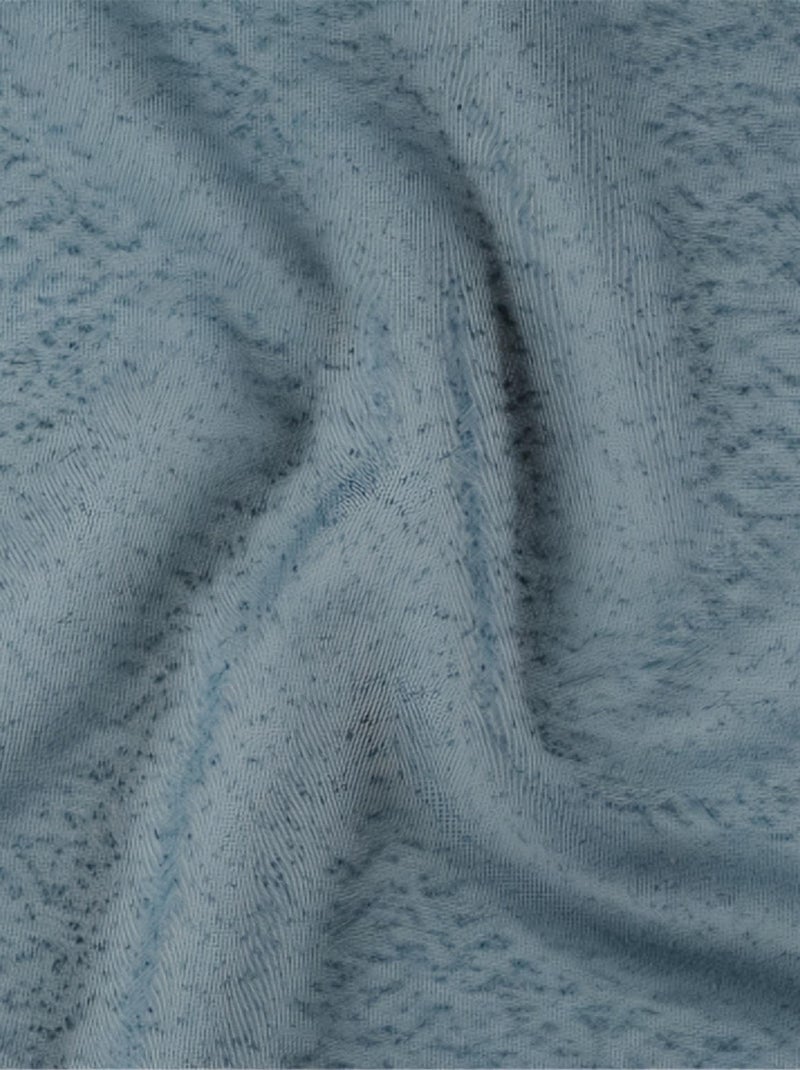 Voilage à Galon Fronceur  - Effet Bouclé Bleu - Kiabi